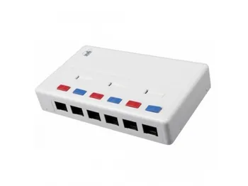 Elektrická zásuvka Solarix CAT5E UTP 6 x RJ45 SX6-5E-UTP-WH