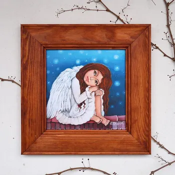 Zahradní dekorace Zuzana Honsová Andělka Žofka co nemůže spát 23 x 23 cm