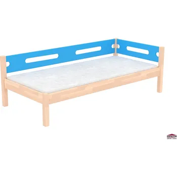 Postel DOMESTAV s.r.o. Jednolůžko se zábranou a nízkým čelem Bubbles Materiál: Buk cink, Povrchová úprava: Přírodní provedení, Specifikace: pravá