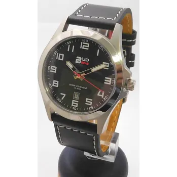 Hodinky Pánské levné ocelové vodotěsné hodinky BUD-IN steel B1701.5 - 10ATM (POŠTOVNÉ ZDARMA!!! - s prošívaným černým páskem)