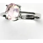 Stříbrný prsten, přírodní růženín, prstýnek ze stříbra, T 1244