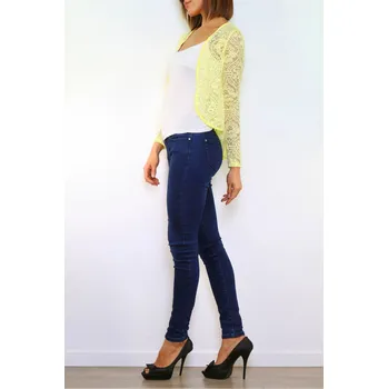 Dámský svetr B&H MODA dámský kardigan 2201740-7 žlutá (XS)