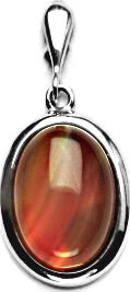 Zlatý přívěsek, přírodní kámen světlý karneol, bílé zlato - P 1454/22 (karneol 14x10 mm)