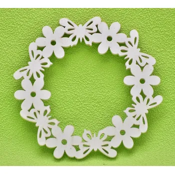 Velikonoční dekorace Dřevěný věnec Motýlci balení 5 ks, 15 cm