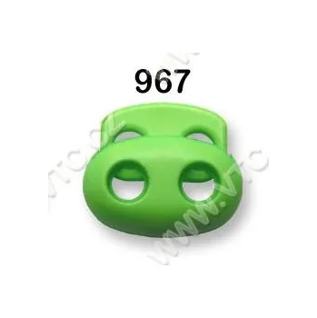 Brzdička dvoušňůrová - zelená neon 967, 17 x 15 mm