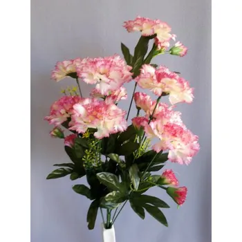 umělá květina Karafiát kytice H255/růžovo-bílá
