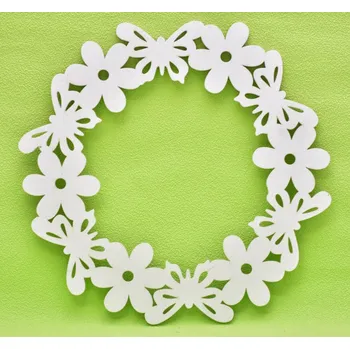 Velikonoční dekorace Dřevěný věnec Motýlci balení 5 ks, 34 cm