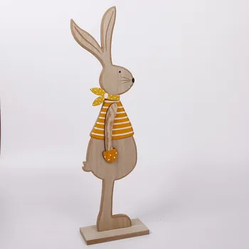 Zahradní dekorace Zajíc stojící dřevo 59cm natural (707403)