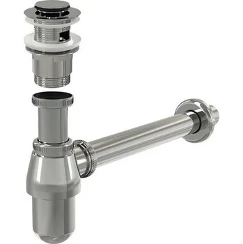 Sifon Kovový sifon umyvadlový Ø32 mm s výpustí CLICK/CLACK, malá zátka