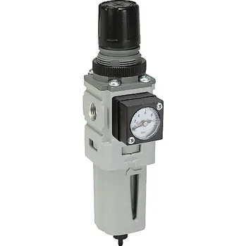 Kompresor Filtr/Regulátor Mini, s manometrem, G1/4"vni, 5 µm, 8 bar, max. 10 l/s, plastová nádobka, manuální vypouštění Origa Parker P31EB12EGMBNTP