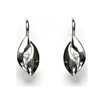 Náušnice Zlaté náušnice, bílé zlato, čirý zikon, náušnice ze zlata, VE 138