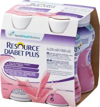 Speciální výživa Resource Diabet Plus jahoda 4 x 200 ml