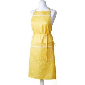 Kuchyňská zástěra HEDVA ČESKÝ BROKÁT Zástěra s krajkou Odaska sněženka žlutá