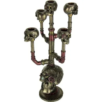 Svícen Svícen lebek Steampunk soška