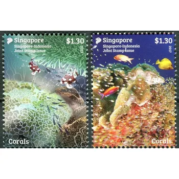 Poštovní známka Singapur post (2017) MiNr. 2478 - 2479 ** - Singapur - Přátelství s Indonésií: korálový útes