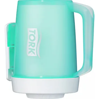 Zásobník na papírové ručníky Tork Mini přenosný zásobník na role se středovým odvíjením, bílá/tyrkysová, M1, 658002