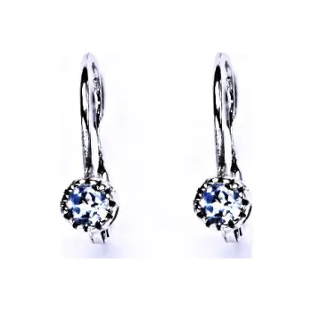 Náušnice Zlaté náušnice, bílé zlato, zirkon akvamarin, VE 141