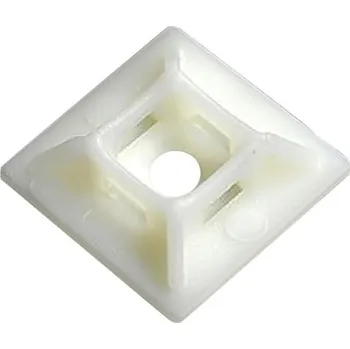 Stahovací páska Kabelová příchytka přírodní 25x32mm samolepicí, pro pásky 8,0mm (v páse po 10ks), 100ks v balení