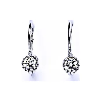 Náušnice Zlaté náušnice, bílé zlato, čirý zirkon, VE 141