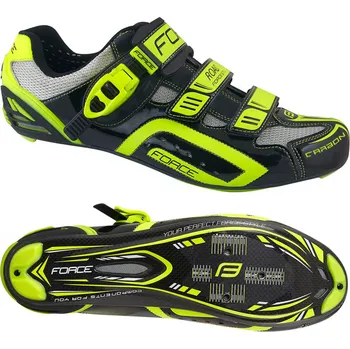 Pánské cyklistické tretry Force tretry silniční CARBON RACE fluo - 48