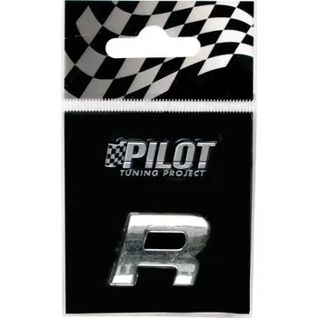 Samolepicí dekorace na vozidlo Lampa Italy Samolepící 3D písmeno R 18mm chromované písmena, čísla a symboly