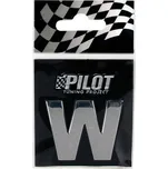 Lampa Italy, 3D logo, písmeno W samolepící chromované písmeno