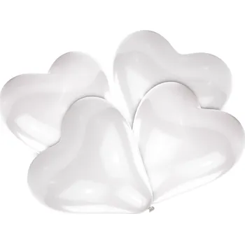 Balónek Srdce bílé 5 ks, 30 cm