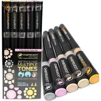 Chameleon CHAMELEON, CT0501, Color Tones, 5 Pen set, stínovací popisovače, 5 ks, Pastel tones