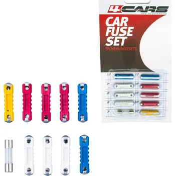 Autopojistky 4Cars 90298 Pojistky válcové kulaté 10ks