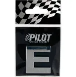 Lampa Italy, 3D logo, písmeno E samolepící chromované písmeno