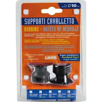 Auto-moto Lampa 90343 Adaptéry pro stojany motorek černé 10mm 2ks chrání motocykl při případném pádu na zem