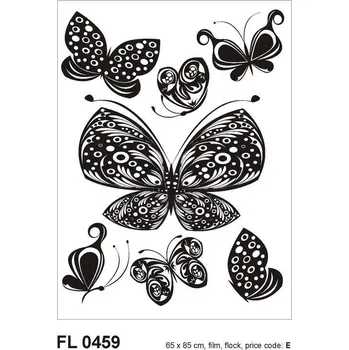 Samolepící dekorace Samolepka na zeď motýli černé 65 x 85 cm F 0459
