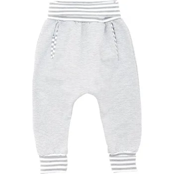 šedé proužkované tepláčky s nízkým sedem