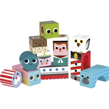 Dřevěná hračka Senzorické kostky chrastící