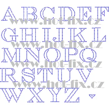 F020-SS10 - písmena abecedy nažehlovací kamínkový potisk na textil, výška cca 5,0cm barva kamenů - písmena: polobroušené kameny barva 101 Crystal /stříbrná, písmeno: písmeno D