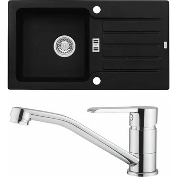 Granitový dřez Set Alveus (dřez Niagara 30 Black 91 + baterie Ruta Chrom) SETA481