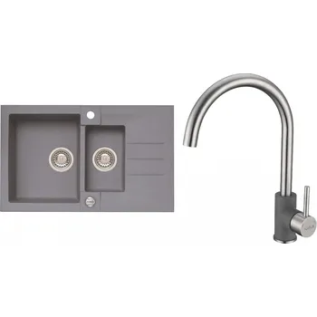 Granitový dřez Set Alveus (dřez Rock 70 Steel 04 + baterie Elza Steel 04) SETA461