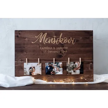 Plechová cedule Paletová cedule svatebních fotografií