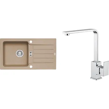Granitový dřez Set Alveus (dřez Niagara 30 Beige 55 + baterie Reno Chrom) SETA486