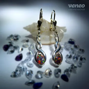 Náušnice Heméra - náušnice s mexickými opály, Materiál: Bílé zlato, ryzost 585/1000