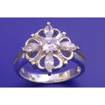 Prsten Angelika - prsten s čirými zirkony, Materiál: Stříbro, ryzost 925/1000