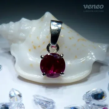 Přívěsek Diana 6 – přívěsek s rubínem, Materiál: Růžové zlato, ryzost 585/1000