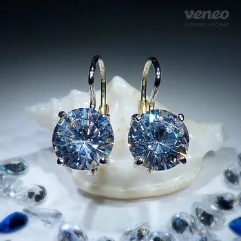 Náušnice Diana 8 – náušnice s čirými zirkony, Materiál: Bílé zlato, ryzost 585/1000