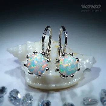 Náušnice Vanesa 6 - opálové náušnice s australskými opály, Materiál: Bílé zlato, ryzost 585/1000