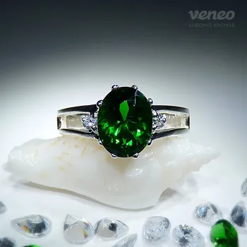 Prsten Iris – prsten se swarogreenem a čirými zirkony, Materiál: Stříbro, ryzost 925/1000
