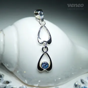 Přívěsek Přívěsek s akvamarínem, Materiál: Bílé zlato, ryzost 585/1000