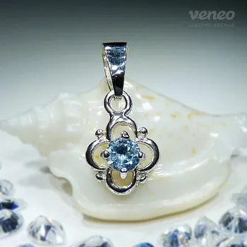 Přívěsek Anastázie - přívěsek s akvamarínem, Materiál: Bílé zlato, ryzost 585/1000