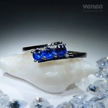 Prsten Laura - prsten se safíry, Materiál: Růžové zlato, ryzost 585/1000