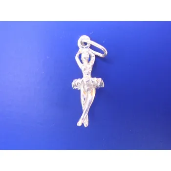 Přívěsek Závěs baletka plastický Z284, Materiál: Bílé zlato, ryzost 585/1000