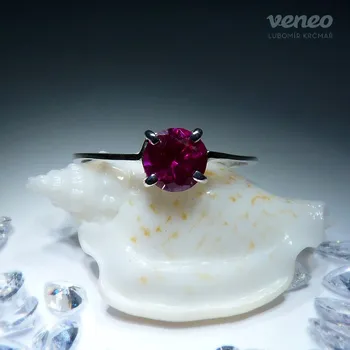 Prsten Diana 6 – prsten s rubínem, Materiál: Stříbro, ryzost 925/1000